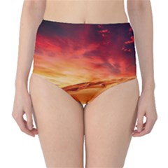 Desert Sand Dune Landscape Nature High-waist Bikini Bottoms by Celenk