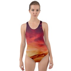 Desert Sand Dune Landscape Nature Cut-out Back One Piece Swimsuit by Celenk