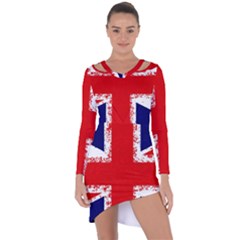 Union Jack London Flag Uk Asymmetric Cut-out Shift Dress by Celenk