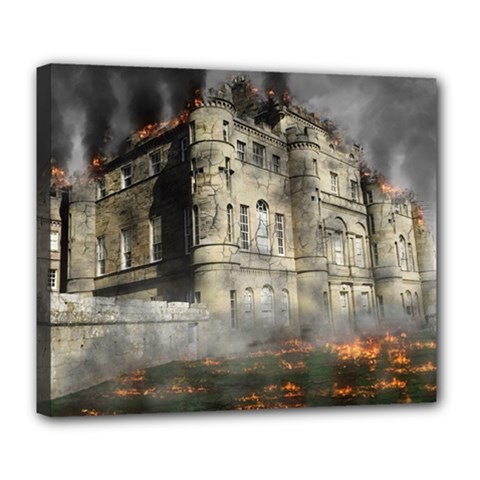 Castle Ruin Attack Destruction Deluxe Canvas 24  X 20   by Celenk