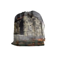 Castle Ruin Attack Destruction Drawstring Pouches (large)  by Celenk