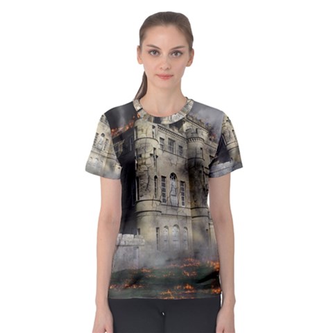 Castle Ruin Attack Destruction Women s Sport Mesh Tee by Celenk