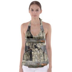 Castle Ruin Attack Destruction Babydoll Tankini Top by Celenk