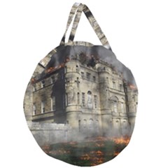 Castle Ruin Attack Destruction Giant Round Zipper Tote