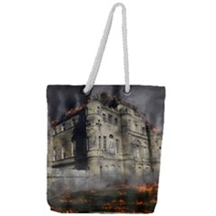 Castle Ruin Attack Destruction Full Print Rope Handle Tote (large) by Celenk