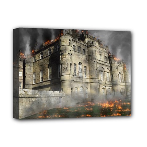 Castle Ruin Attack Destruction Deluxe Canvas 16  X 12   by Celenk