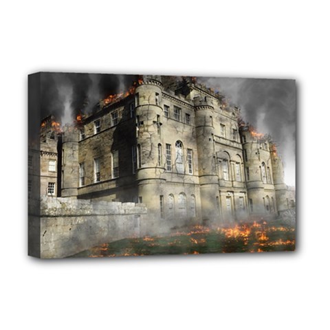 Castle Ruin Attack Destruction Deluxe Canvas 18  X 12   by Celenk