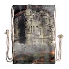 Castle Ruin Attack Destruction Drawstring Bag (large) by Celenk