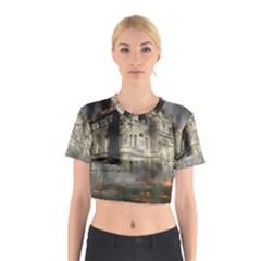 Castle Ruin Attack Destruction Cotton Crop Top by Celenk