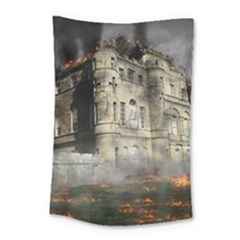 Castle Ruin Attack Destruction Small Tapestry by Celenk