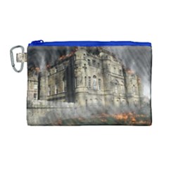 Castle Ruin Attack Destruction Canvas Cosmetic Bag (large)