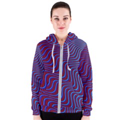 Wave Pattern Background Curves Women s Zipper Hoodie by Celenk