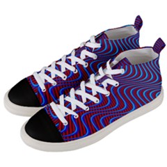 Wave Pattern Background Curves Men s Mid-top Canvas Sneakers by Celenk