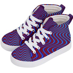 Wave Pattern Background Curves Kid s Hi-top Skate Sneakers by Celenk