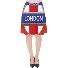 London England Velvet High Waist Skirt by Celenk