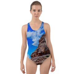 Mountain Canyon Landscape Nature Cut-out Back One Piece Swimsuit by Celenk