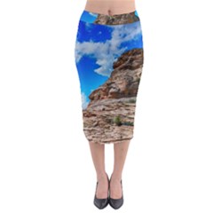 Mountain Canyon Landscape Nature Midi Pencil Skirt by Celenk