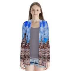 Mountain Canyon Landscape Nature Drape Collar Cardigan by Celenk