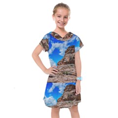 Mountain Canyon Landscape Nature Kids  Drop Waist Dress by Celenk