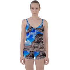 Mountain Canyon Landscape Nature Tie Front Two Piece Tankini by Celenk