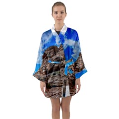 Mountain Canyon Landscape Nature Long Sleeve Kimono Robe by Celenk