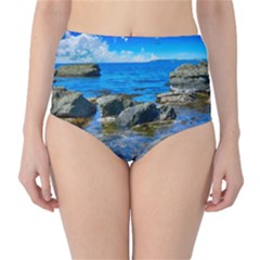 Shoreline Sea Coast Beach Ocean High-waist Bikini Bottoms by Celenk