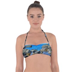 Shoreline Sea Coast Beach Ocean Halter Bandeau Bikini Top by Celenk