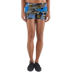 Shoreline Sea Coast Beach Ocean Yoga Shorts