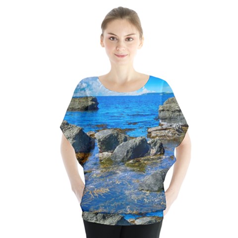 Shoreline Sea Coast Beach Ocean Blouse by Celenk