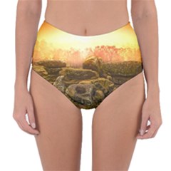 Rocks Outcrop Landscape Formation Reversible High-waist Bikini Bottoms by Celenk