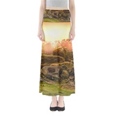 Rocks Outcrop Landscape Formation Full Length Maxi Skirt by Celenk