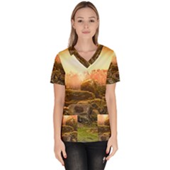 Rocks Outcrop Landscape Formation Scrub Top by Celenk