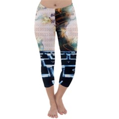 Ransomware Cyber Crime Security Capri Winter Leggings  by Celenk