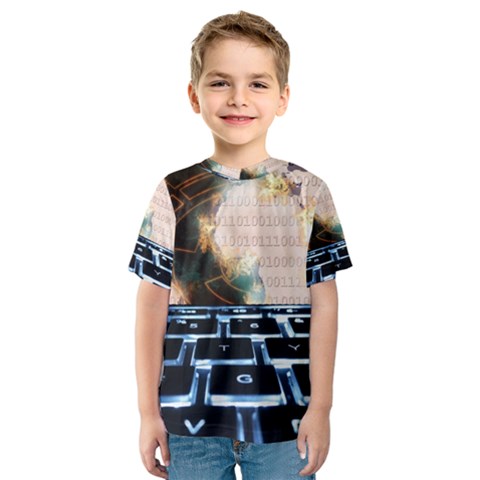 Ransomware Cyber Crime Security Kids  Sport Mesh Tee by Celenk