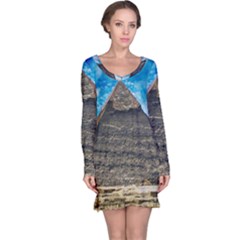 Pyramid Egypt Ancient Giza Long Sleeve Nightdress by Celenk