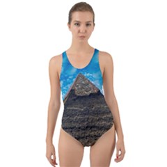 Pyramid Egypt Ancient Giza Cut-out Back One Piece Swimsuit by Celenk