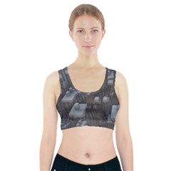 Backdrop Pattern Surface Texture Sports Bra With Pocket