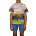 Tree Sea Grass Nature Ocean Kids  Short Sleeve Swimwear View1