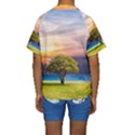 Tree Sea Grass Nature Ocean Kids  Short Sleeve Swimwear View2