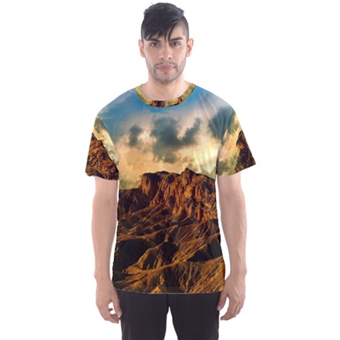 Mountain Sky Landscape Nature Men s Sports Mesh Tee by Celenk