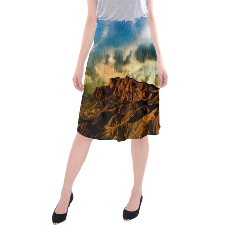 Mountain Sky Landscape Nature Midi Beach Skirt