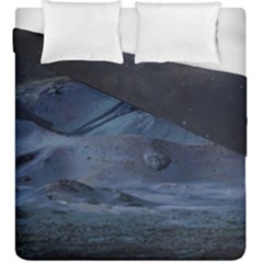 Landscape Night Lunar Sky Scene Duvet Cover Double Side (king Size) by Celenk