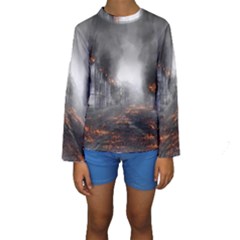 Armageddon Destruction Apocalypse Kids  Long Sleeve Swimwear by Celenk