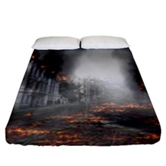 Armageddon Destruction Apocalypse Fitted Sheet (queen Size) by Celenk