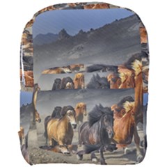 Horses Stampede Nature Running Full Print Backpack by Celenk