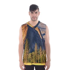 Mountains Landscape Rock Forest Men s Basketball Tank Top by Celenk