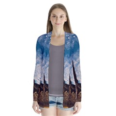 Mountain Desert Landscape Nature Drape Collar Cardigan by Celenk