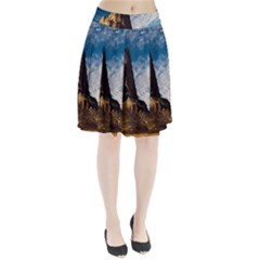 Mountain Desert Landscape Nature Pleated Skirt by Celenk