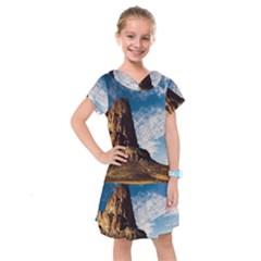 Mountain Desert Landscape Nature Kids  Drop Waist Dress by Celenk