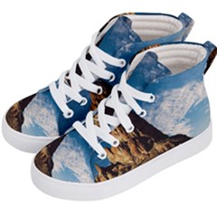 Mountain Desert Landscape Nature Kid s Hi-top Skate Sneakers by Celenk